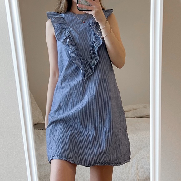 Express Striped Ruffle Dress - Picture 2 of 4